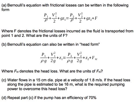 bernoulli's equation centrifugal pump|bernoulli's equation with friction loss.